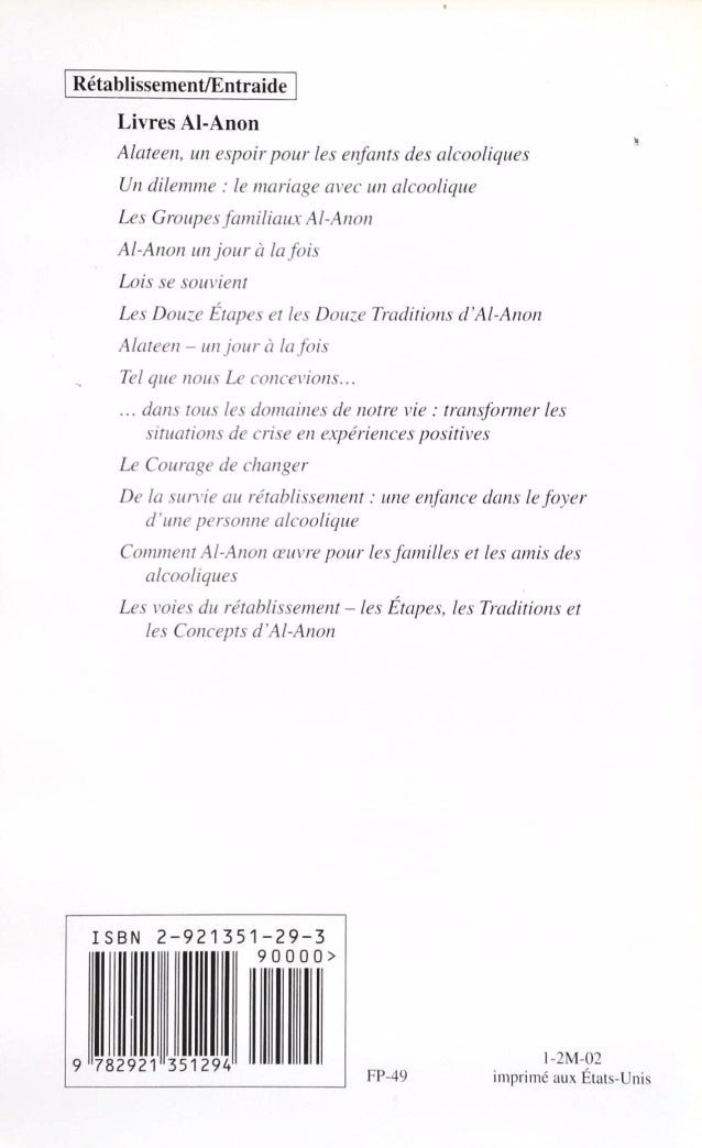 La sobriété : Un nouveau départ (Al-Anon)