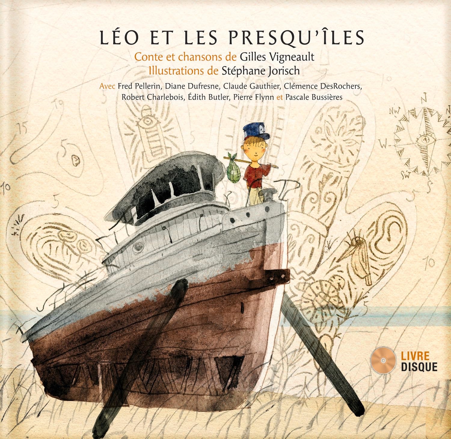 Livre Léo et les presqu'îles (avec CD audio) - Gilles Vigneault (Livre d'occasion) - ISBN 2923163680