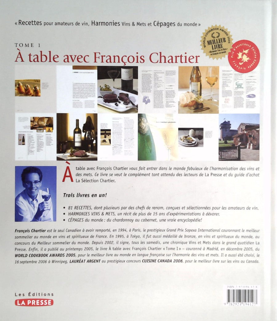 Livre À table avec François Chartier - François Chartier (Livre d'occasion) - ISBN 2923194128