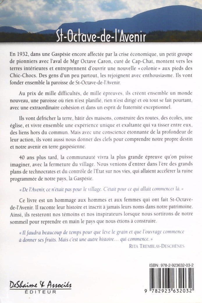 Livre St-Octave-de-l'Avenir, 1932-1971 ... - Georges Guy (Livre d'occasion) - ISBN 2923632036