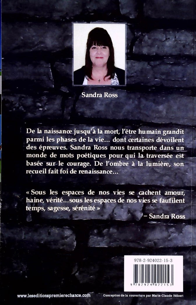 Livre Sous les espaces de nos vies - Sandra Ross (Livre d'occasion)