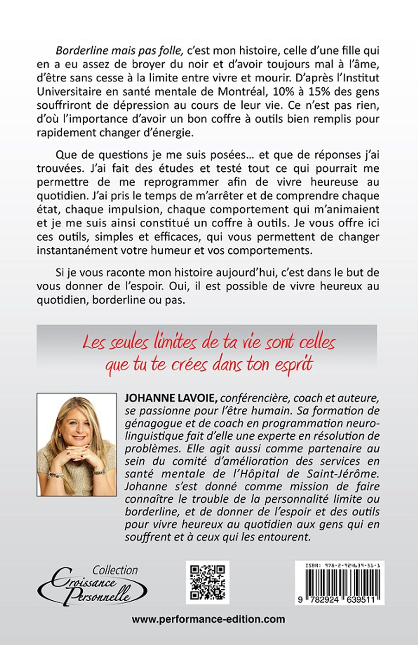 Livre Borderline …mais pas folle! : Trouvle de la personnalité limite : Guide pour vivre heureux ...