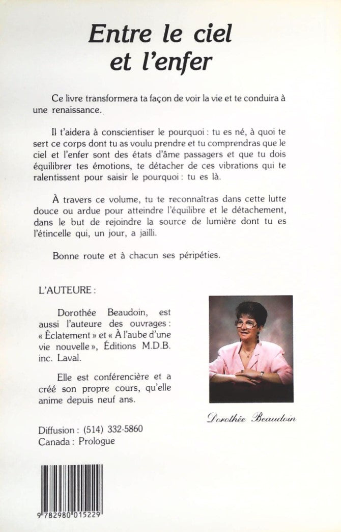 Livre Entre le ciel et l'enfer - Dorothée Beaudoin (Livre d'occasion) - ISBN 2980015229