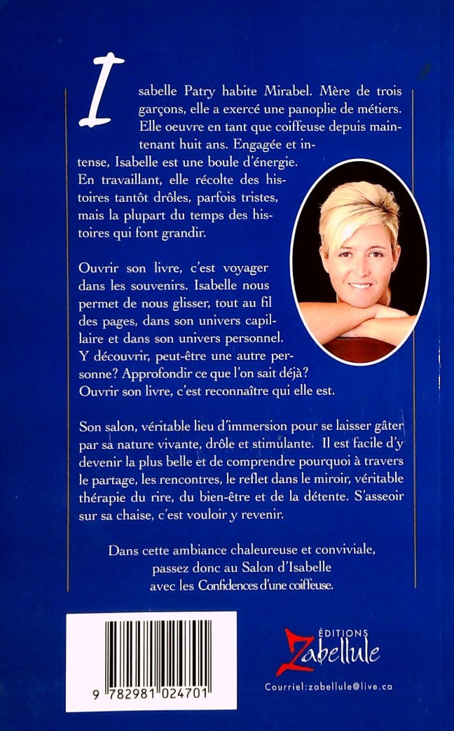 Livre Confidences d'une coiffeuse (Isabelle Patry) (Livre d'occasion) - ISBN 2981024701