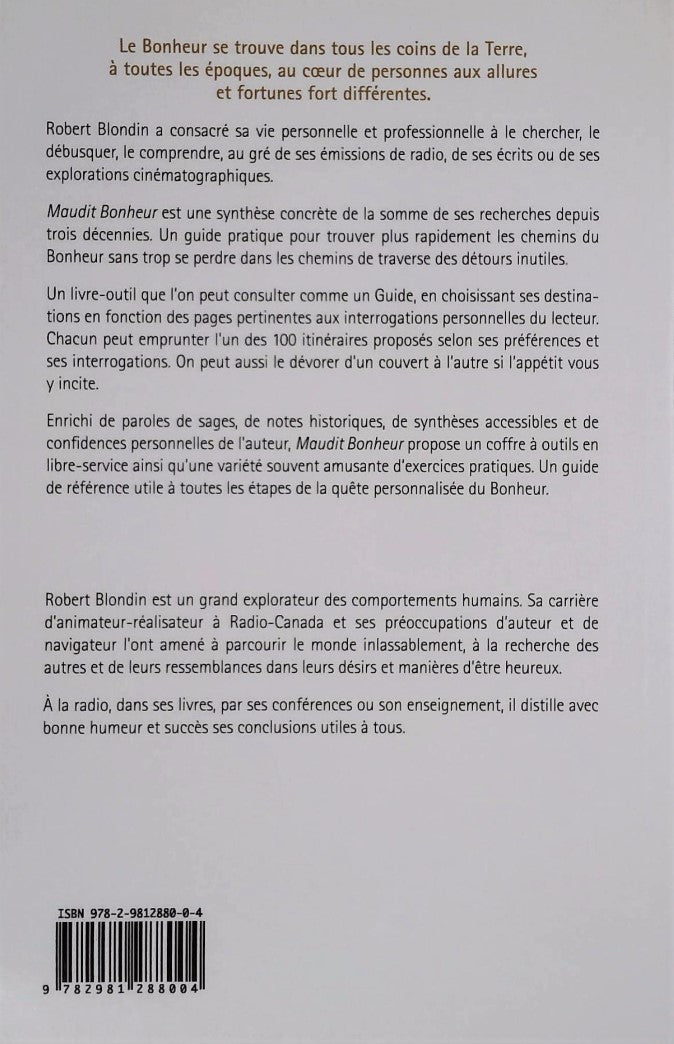 Livre Maudit bonheur - Robert Blondin (Livre d'occasion) - ISBN 2981288008