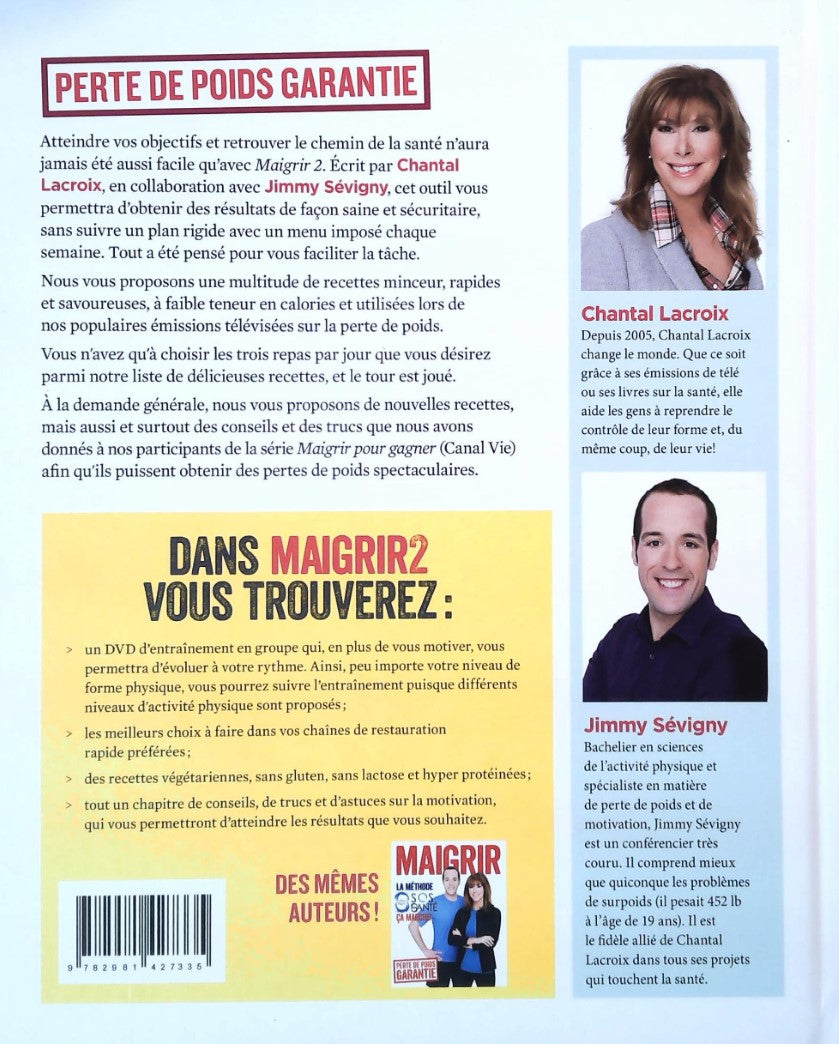 Livre Maigrir 2 + DVD - Chantal Lacroix (Livre d'occasion) - ISBN 2981427334