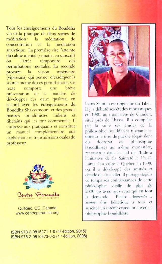 Apprendre à méditer (Lama Samten)