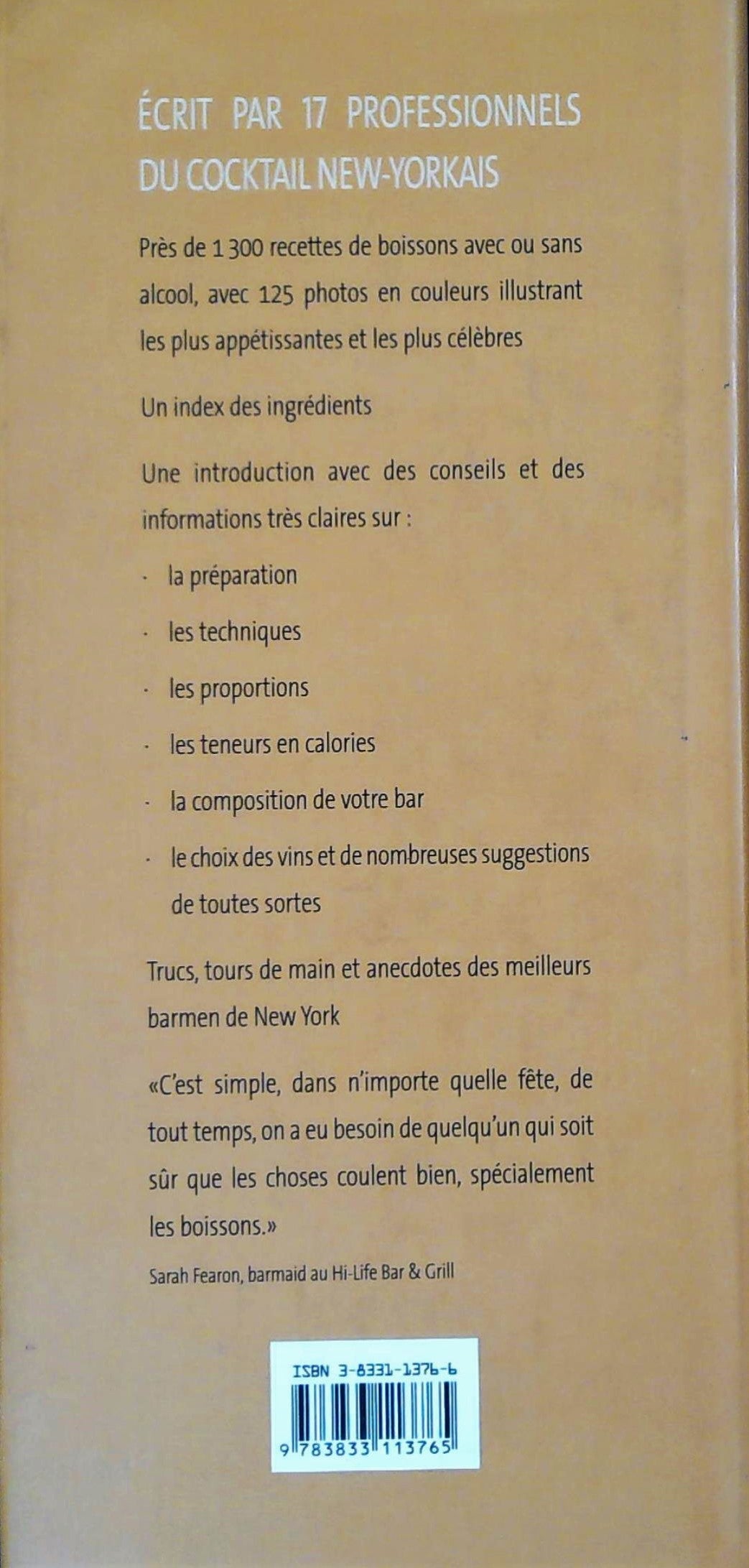 Livre Le barman New-Yorkais - Collectif (Livre d'occasion) - ISBN 3833113766