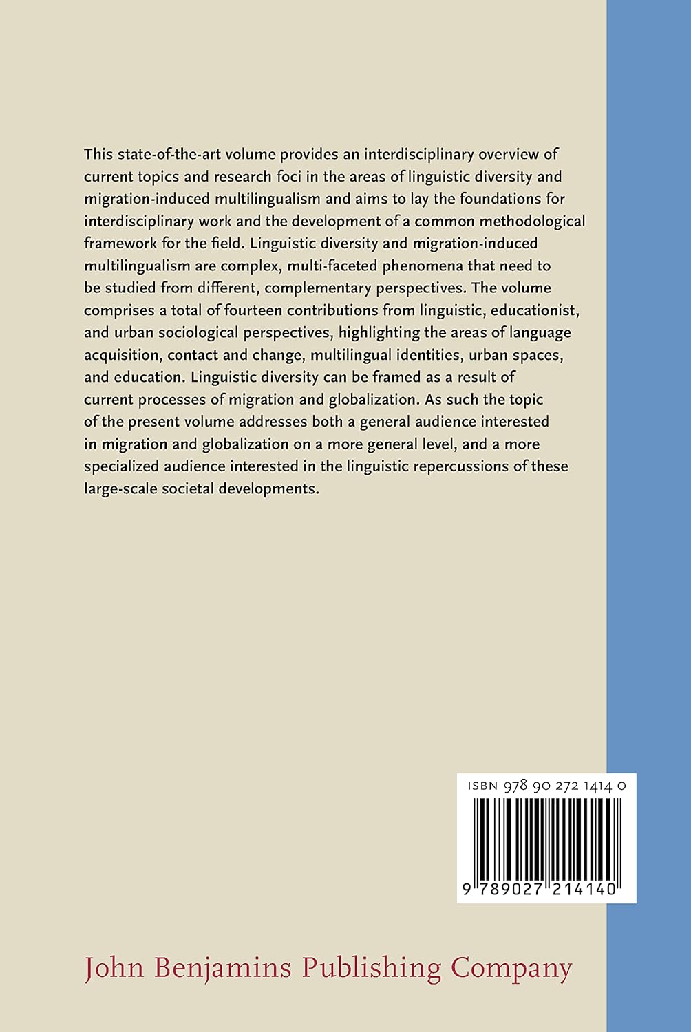 Livre Multilingualism and Langage Diversity in Urban Areas : Acquisition, identities, space, educ...