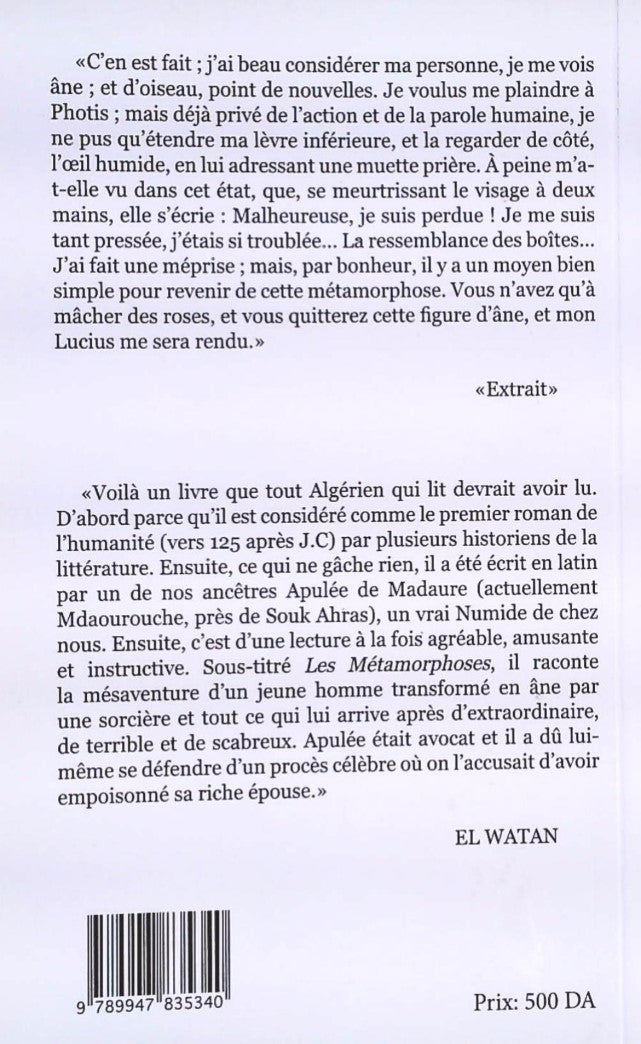 Livre Apulée : L'âne d'or ou Les Métamorphoses (Livre d'occasion)