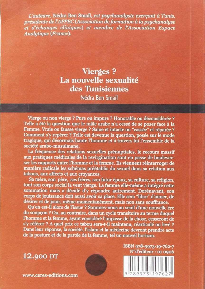 Livre Vierges? La nouvelle sexualité des Tunisiennes - Nédra Ben Smaïl (Livre neuf) - ISBN 997319...