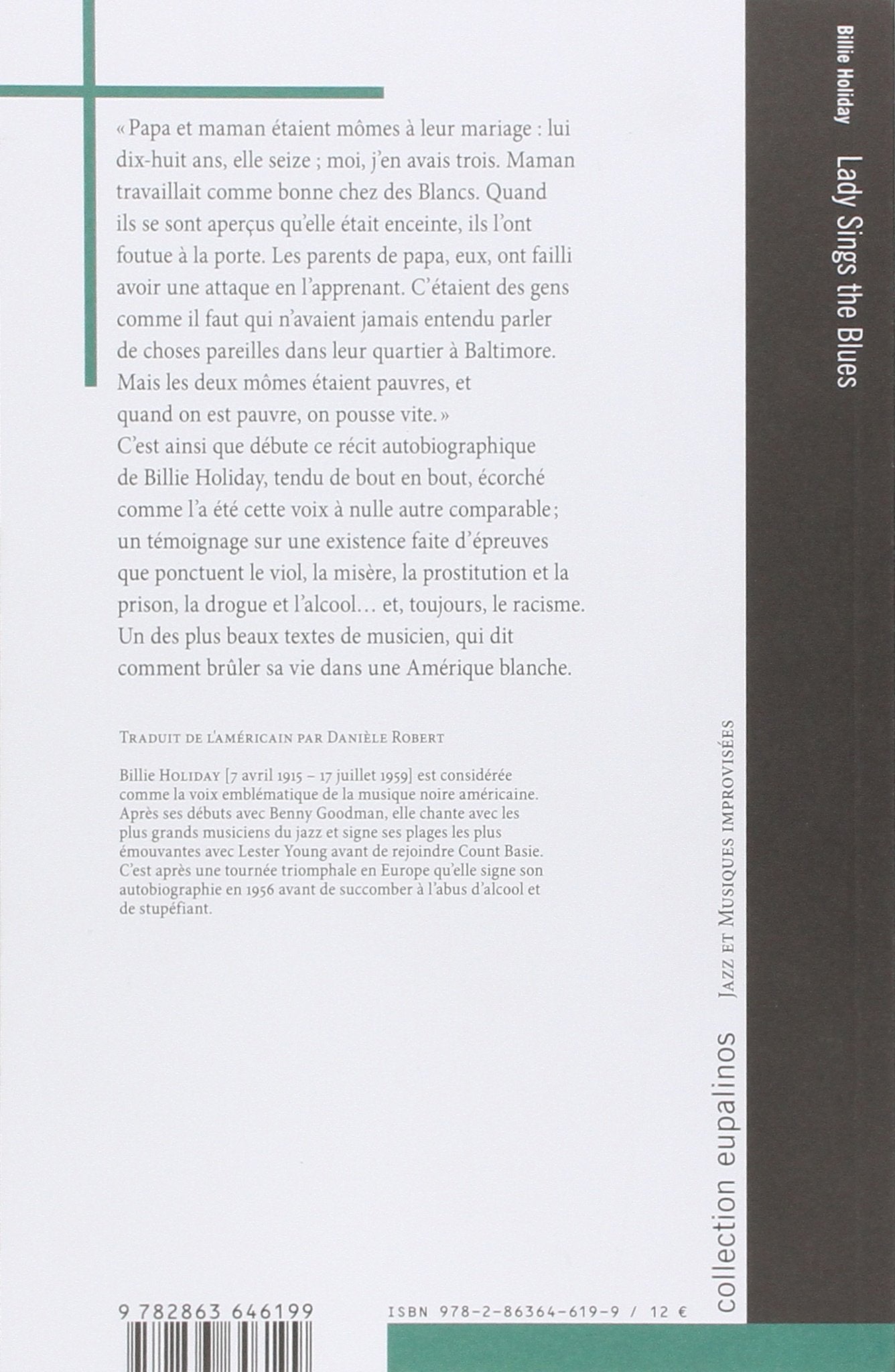 Livre Lady Sings The Blues - Billie Holiday (Livre d'occasion) - ISBN 2863646192