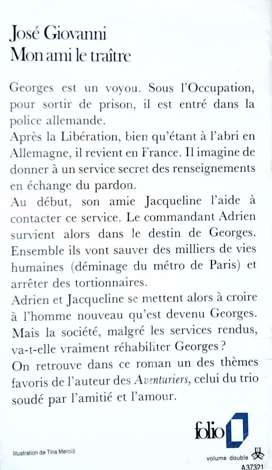 Livre Mon ami le traître - José Giovanni (Livre d'occasion)
