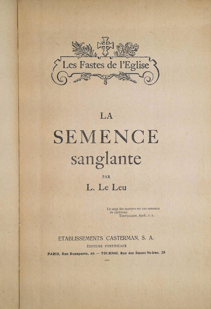 Livre La semence sanglante (Livre d'occasion)