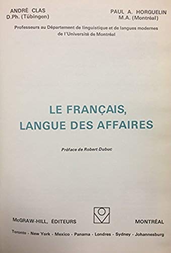 Livre Le français, langue des affaires (Livre d'occasion) - ISBN 0075511096