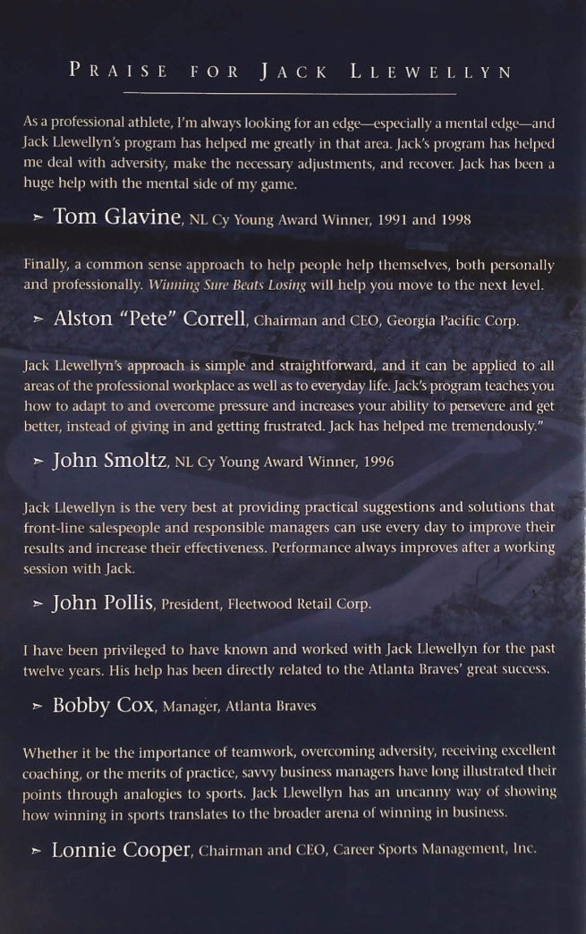 Winning Sure Beats Losing & Here's Waht You Can Do About it (Dr Jack H. Llewellyn)