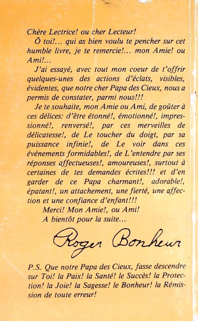 Casier postal à notre cher papa des cieux Vol.2 - Jaune (Roger Bonheur)