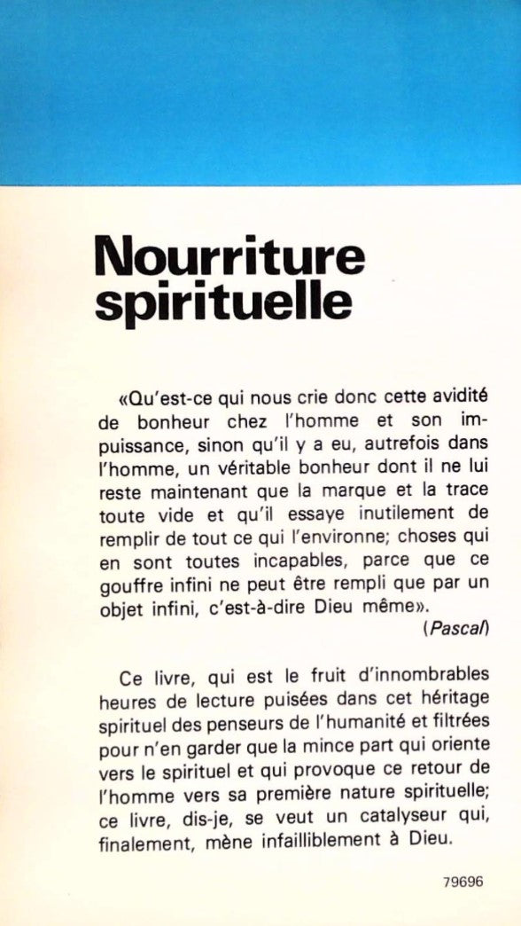 Livre Nourriture spirituelle - Jacques Paquette (Livre d'occasion)