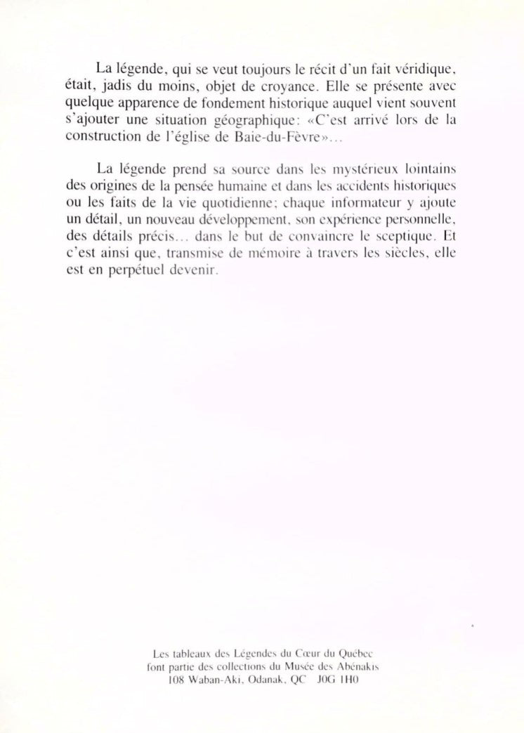 Livre Légendes du coeur du Québec - Jean-Claude Dupont (Livre d'occasion)