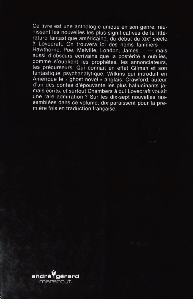 Livre L'Amérique fantastique : De Poe à Lovecraft : 17 contes d'inquiétude, de peur et d'épouvant...