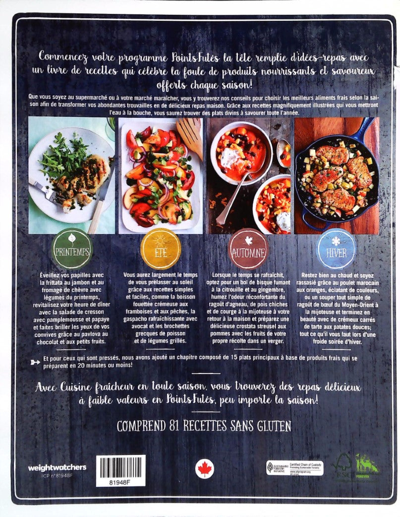 Livre Cuisine fraicheur en toute saison - Weight Watchers (Livre d'occasion)