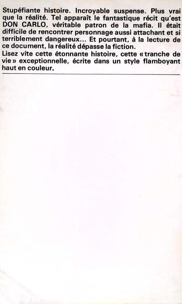 Livre Don Carlo : Patron de la mafia - Paul Meskil (Livre d'occasion)