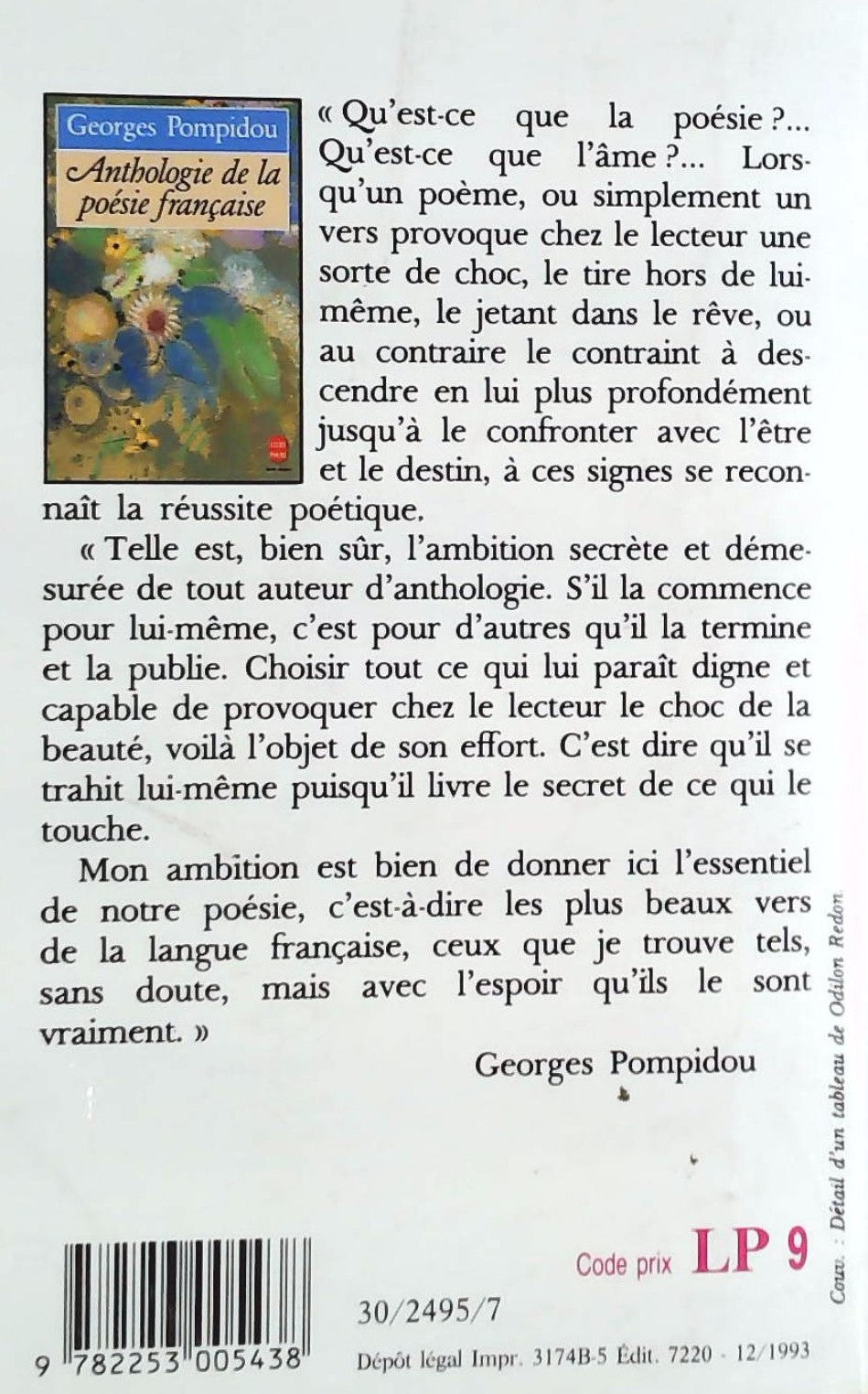 Livre Anthologie de la poésie française - Georges Pompidou (Livre d'occasion) - ISBN 2253005436