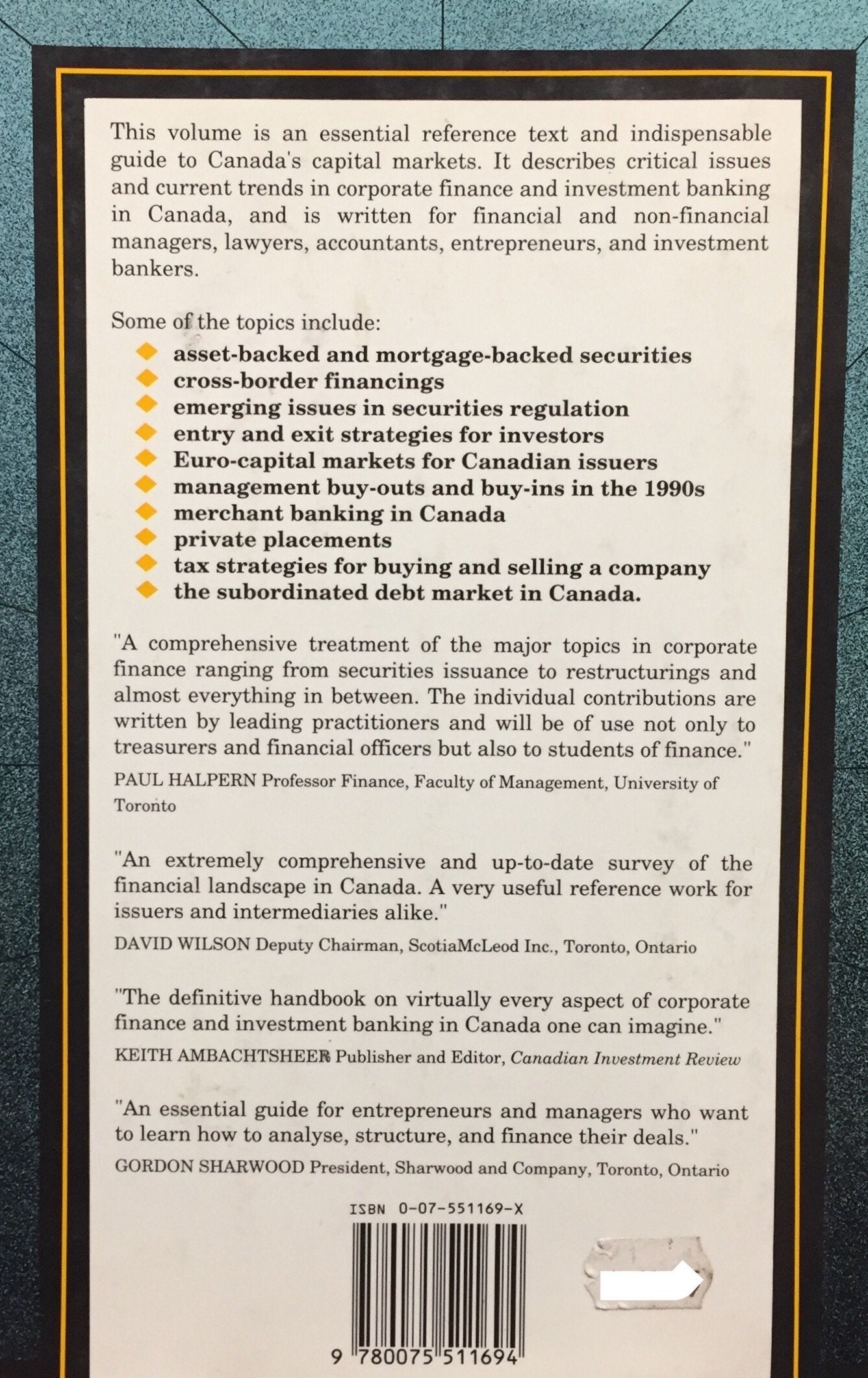 The Canadian Investment Banking Review (Raymond Rupert)