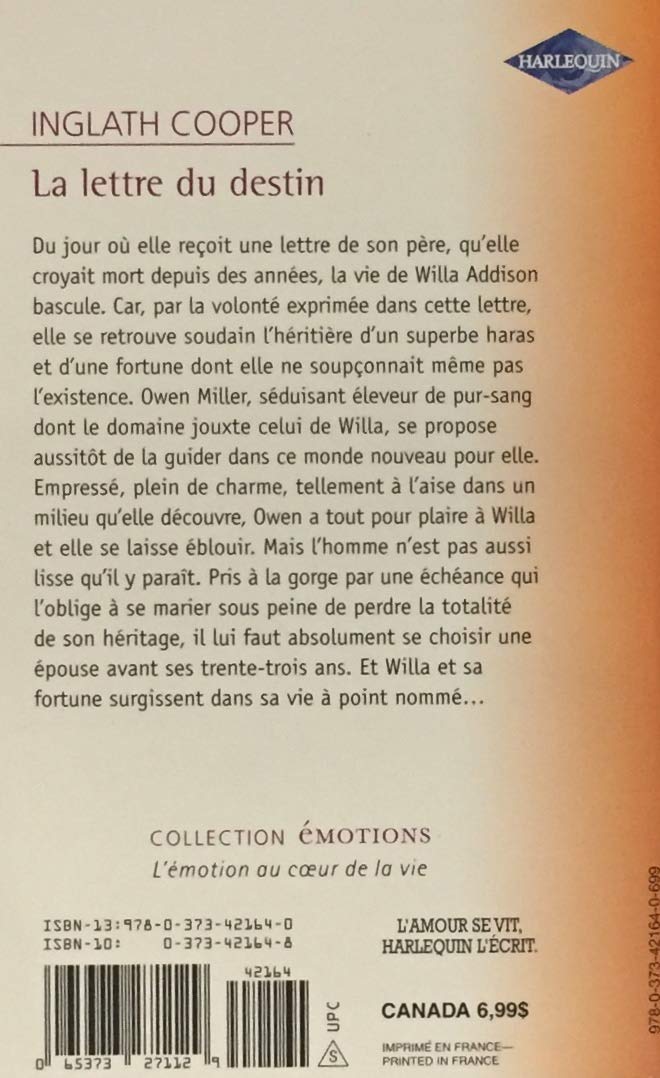 Émotions (Harlequin) : La lettre du destin (Inglath Cooper)
