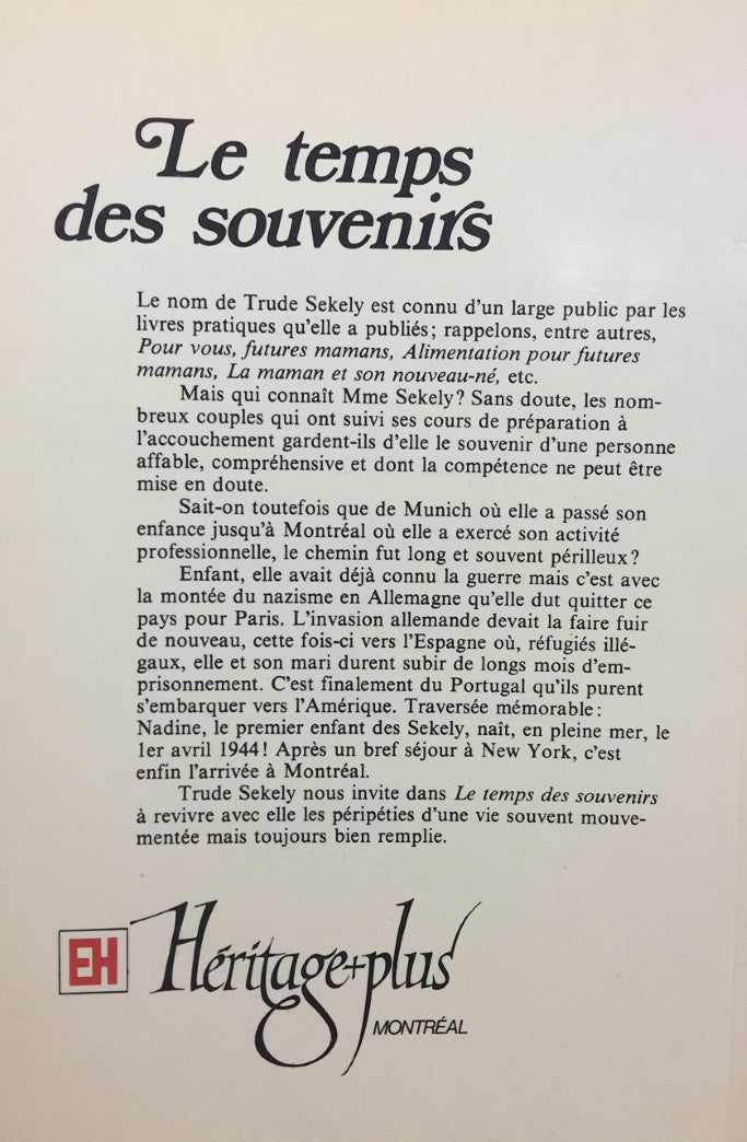 Vis-à-vies : Le temps des souvenirs (Trude Sekely)