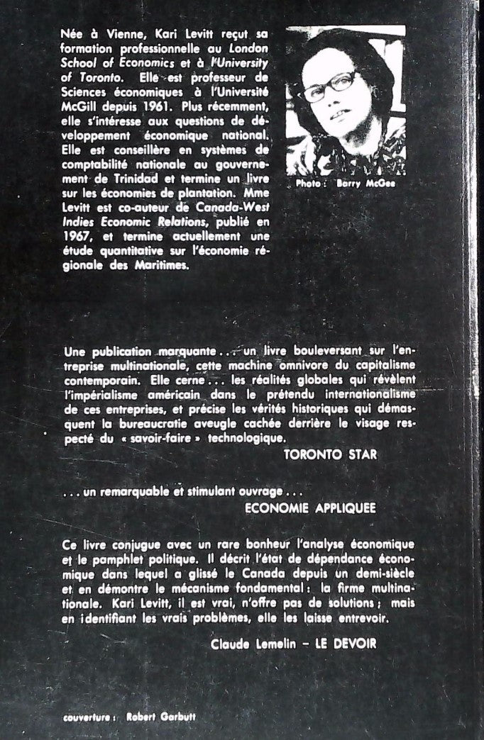 La capitulation tranquille : Les multinationales.. Pouvoir politique parallèle? (Kari Levitt)