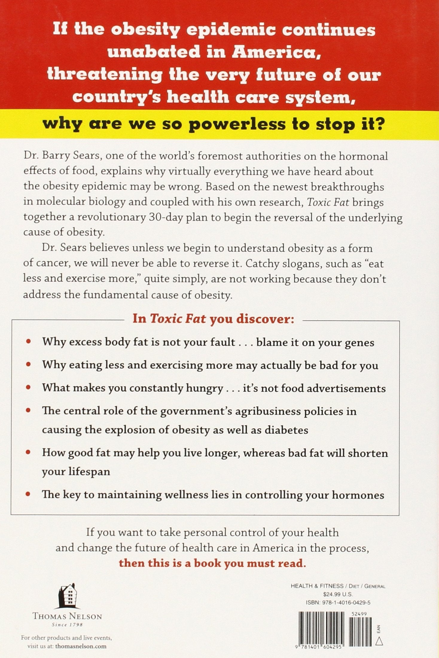 Toxic Fat : When Good Fat Turns Bad (Barry Sears)