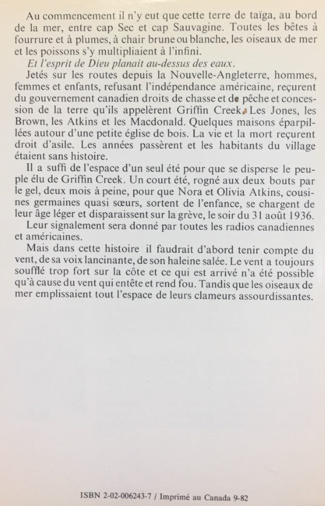 Les fous de bassan (Anne Hébert)