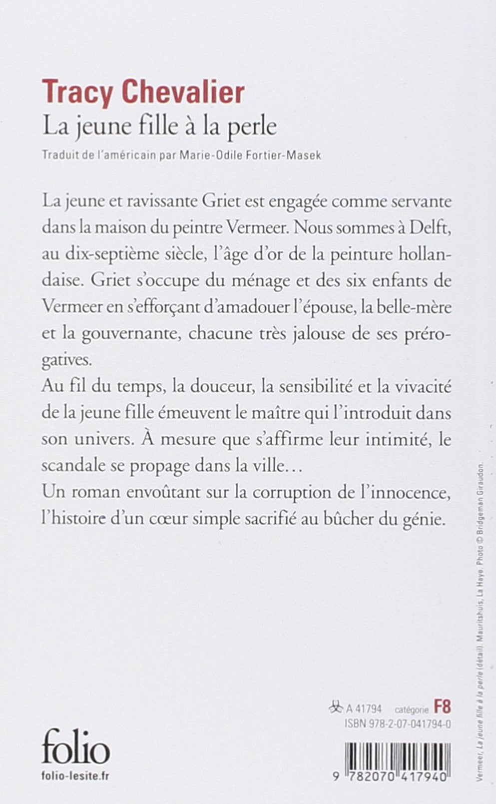 La jeune fille à la perle (Tracy Chevalier)