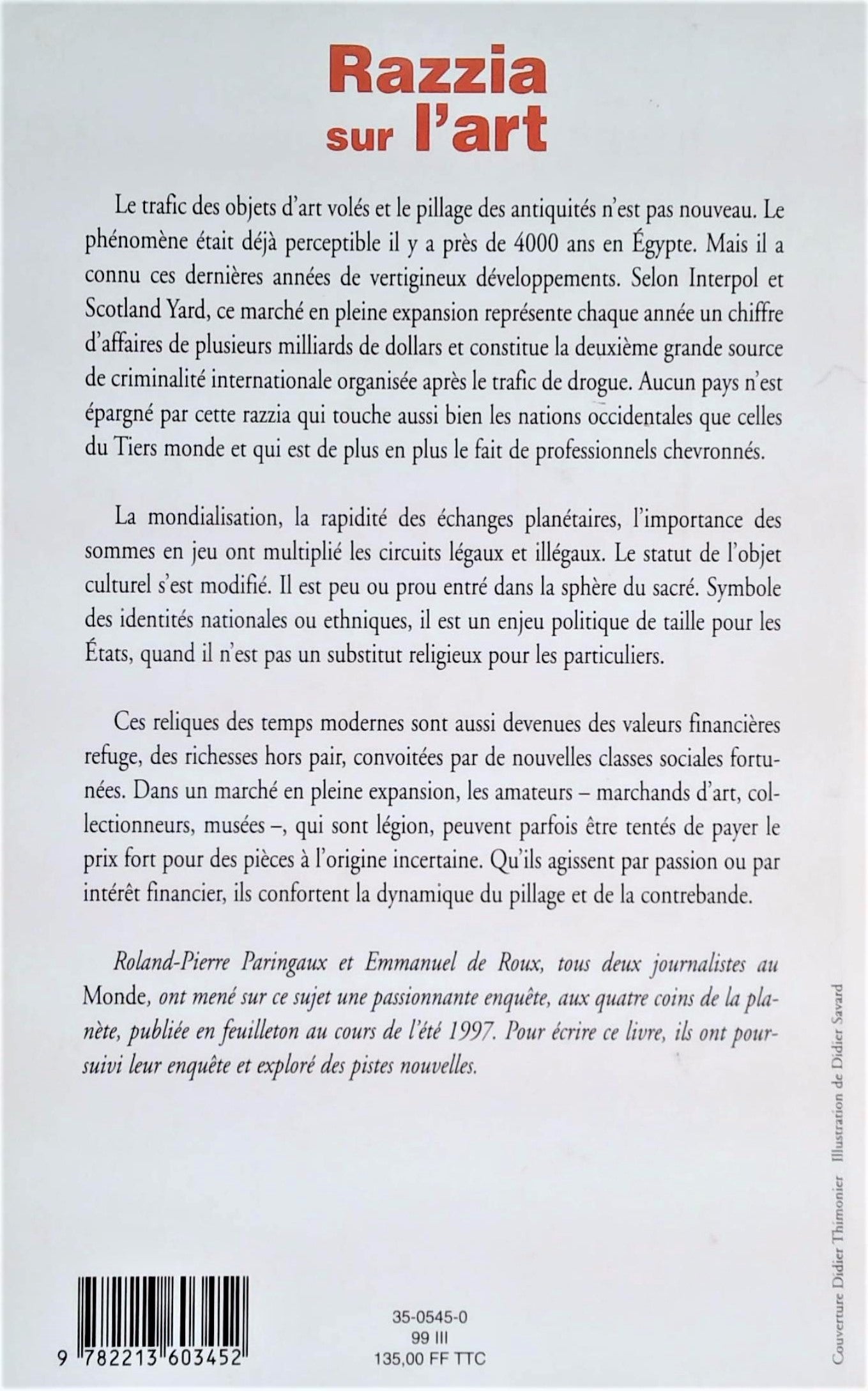 Razzia sur l'art : Vols, pillages, recels à travers le monde (Emmanuel de Roux)