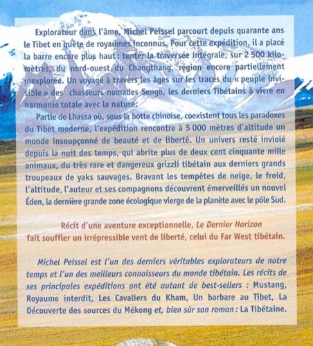 Le dernier horizon : à la découverte du Tibet inconnu (Michel Peissel)