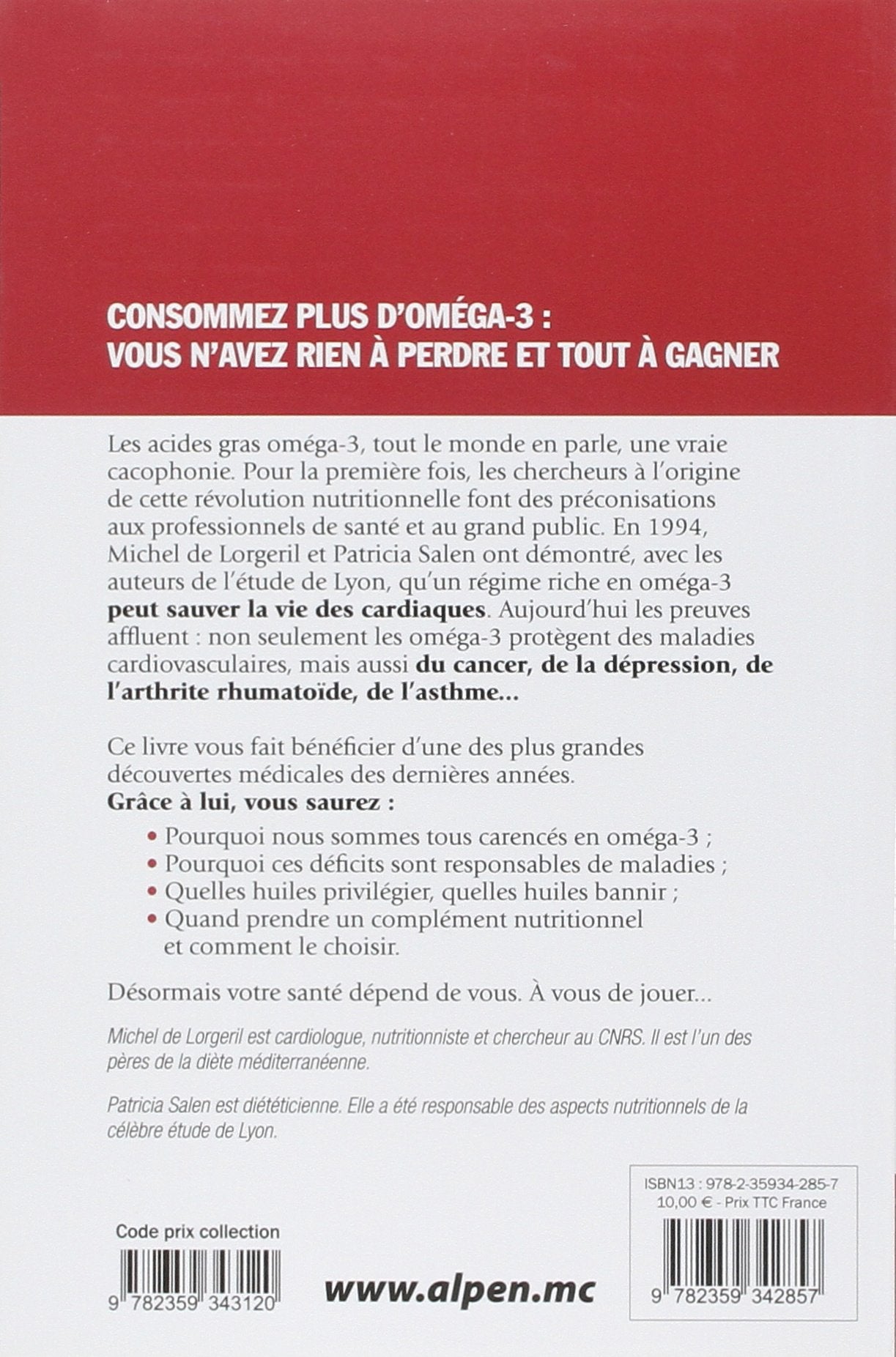 Oméga-3 mode d'emploi : une nouvelle médecine nutritionnelle (Michel De Lorgeril)