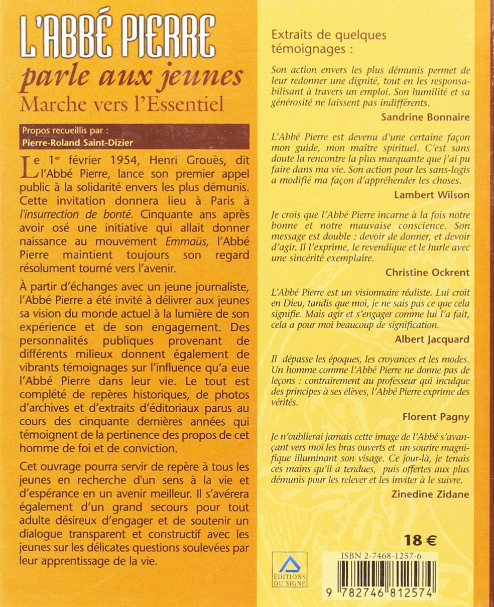L'Abbé Pierre parle aux jeunes : Marche vers l'essentiel (Abbé Pierre)