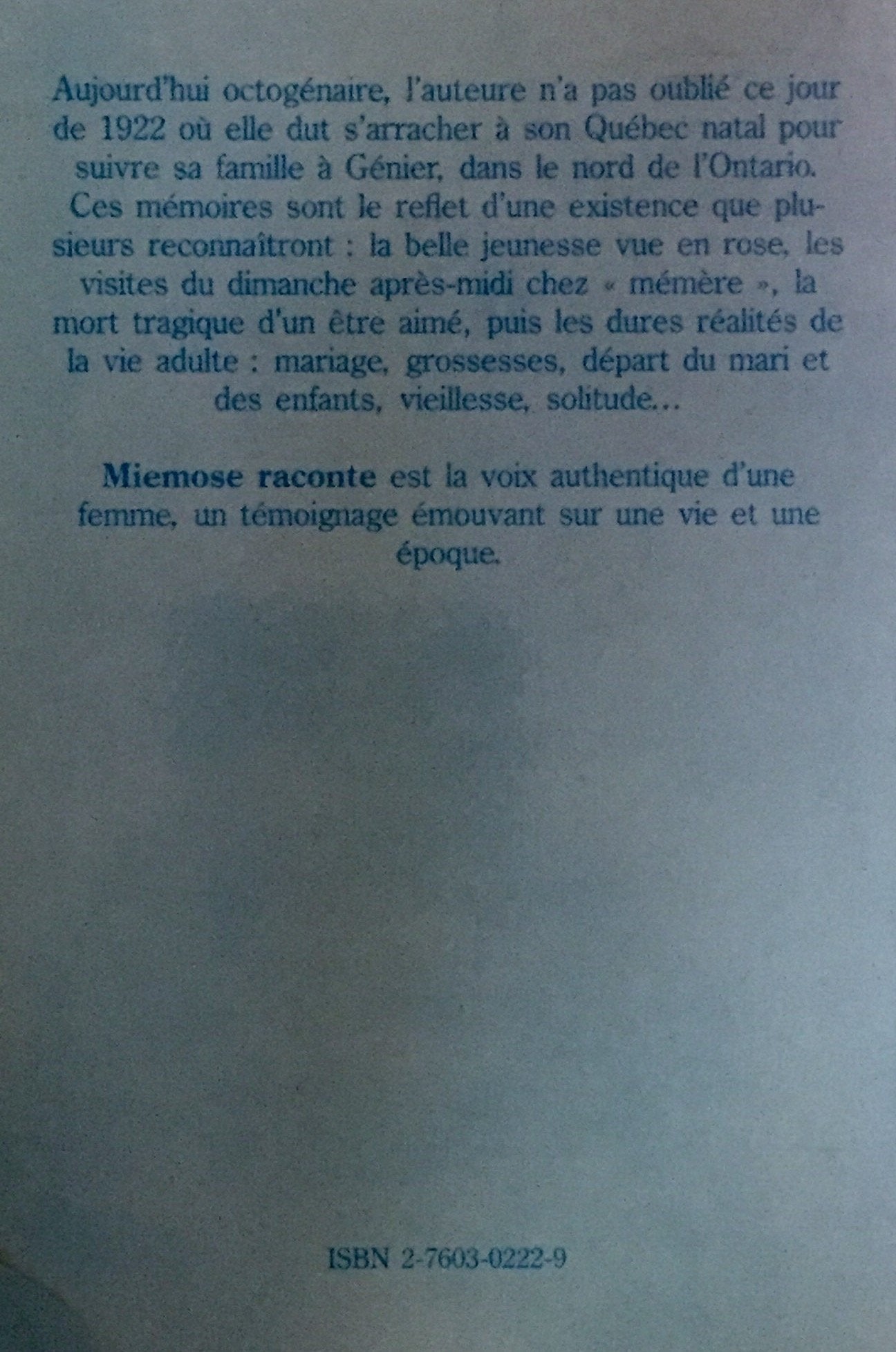 Miemose raconte (Marie-Josée Girard)