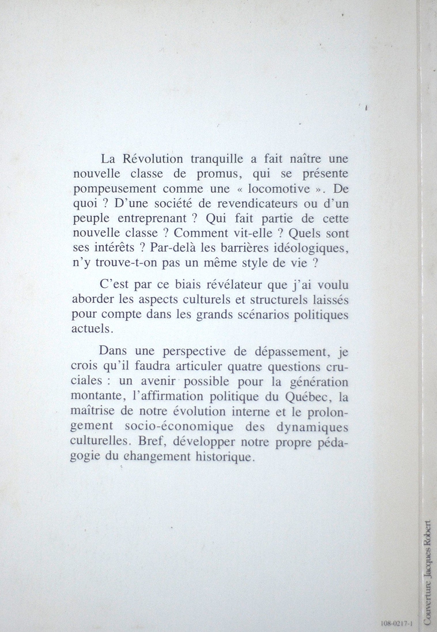 La nouvelle classe et l'avenir du Québec (Jacques Grand'Maison)