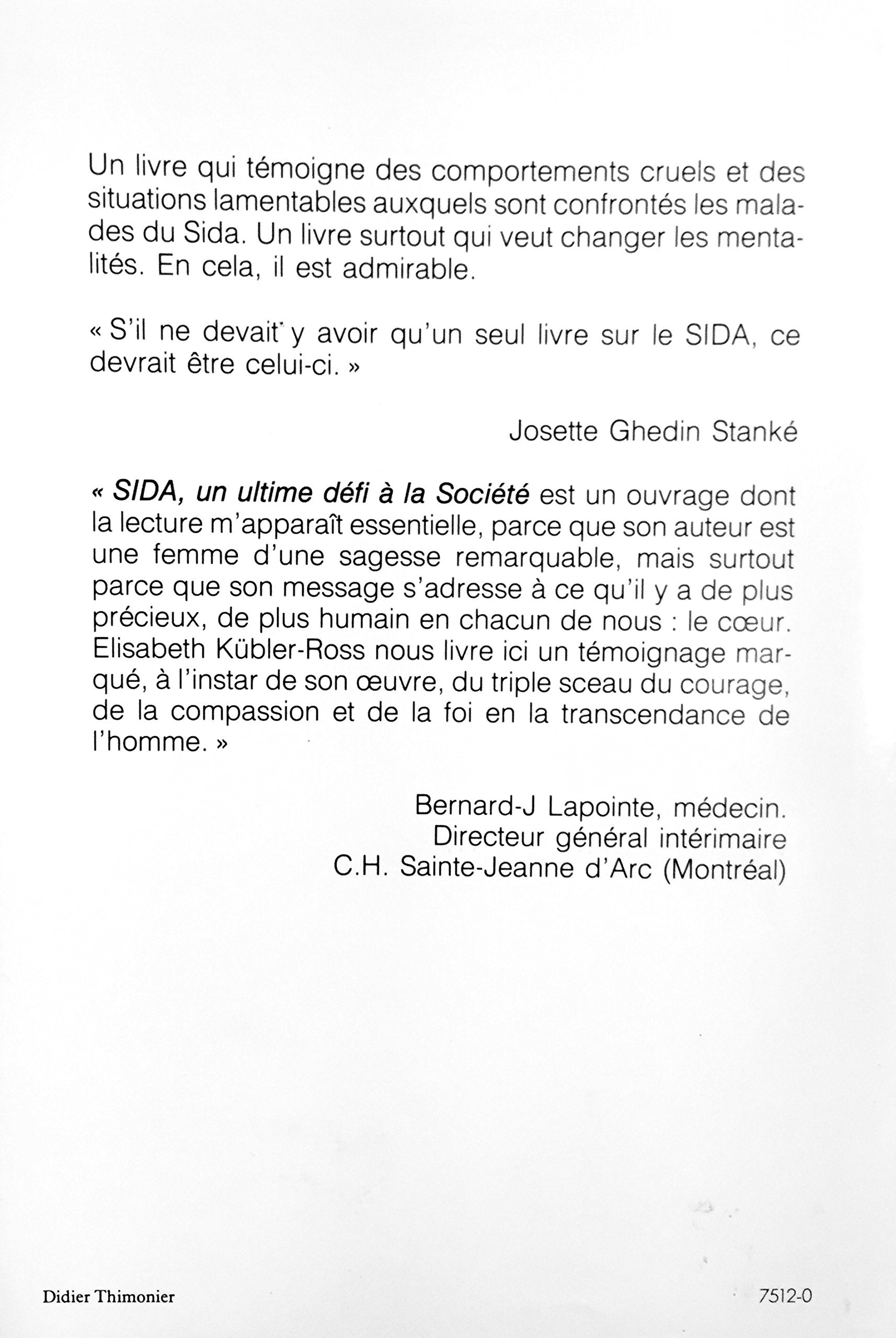 SIDA : un ultime défi à la société (Elisabeth Kübler-Ross)