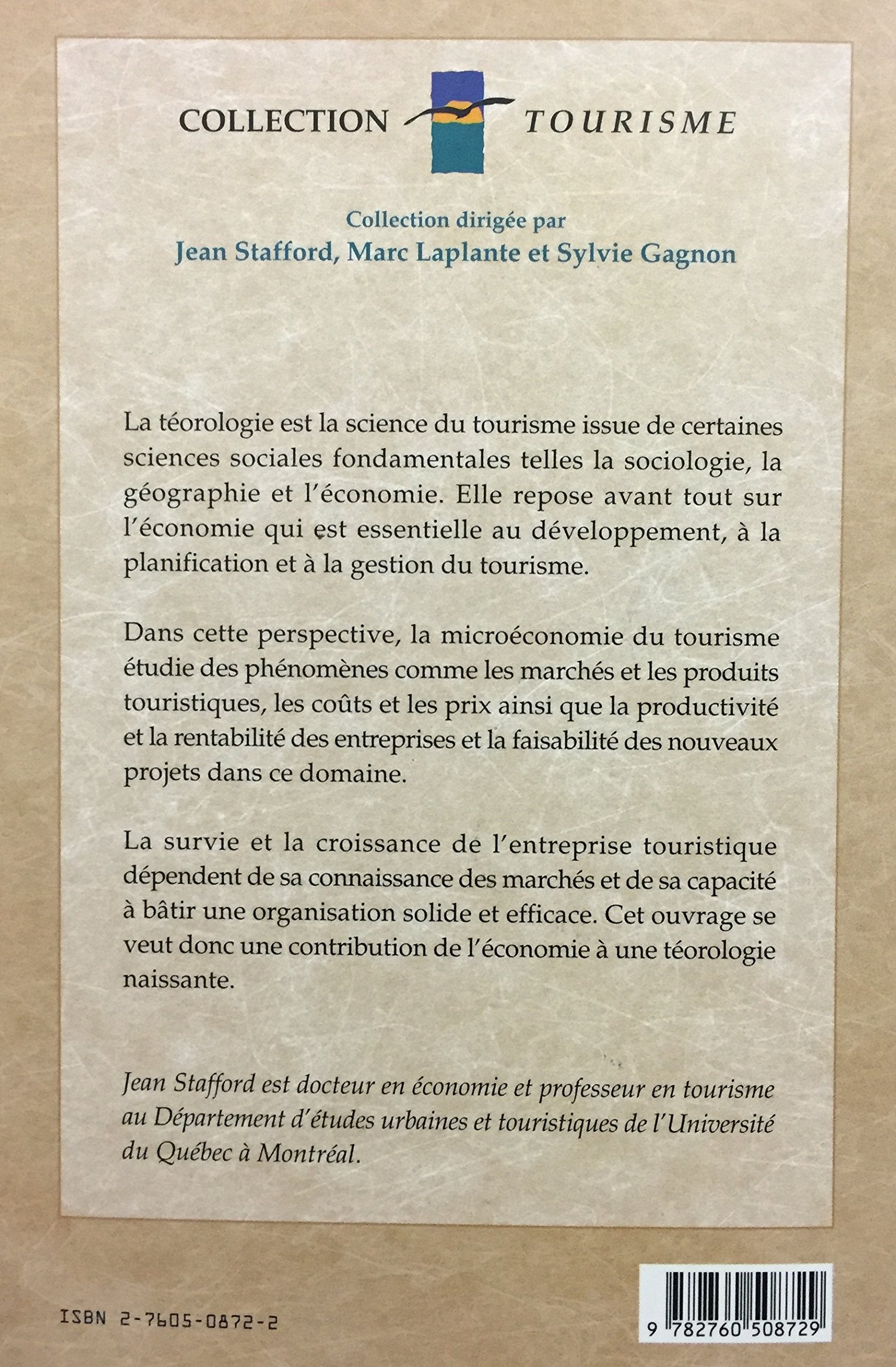 Microéconomie du tourisme (Jean Stafford)