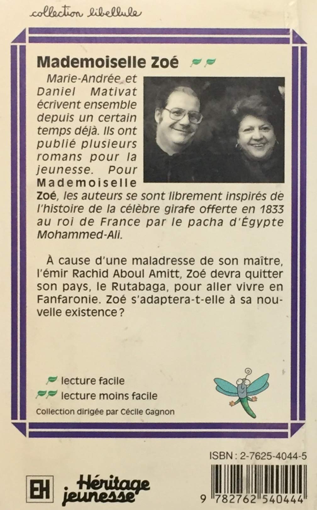 Libellule : Mademoiselle Zoé (Marie-André Mativat)