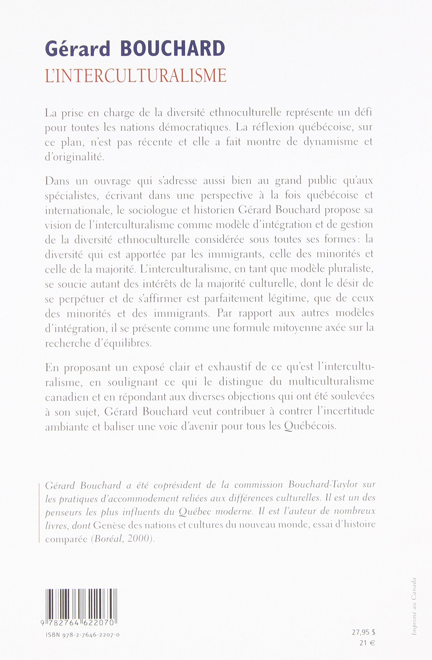 L'interculturalisme : un point de vue québécois (Gérard Bouchard)