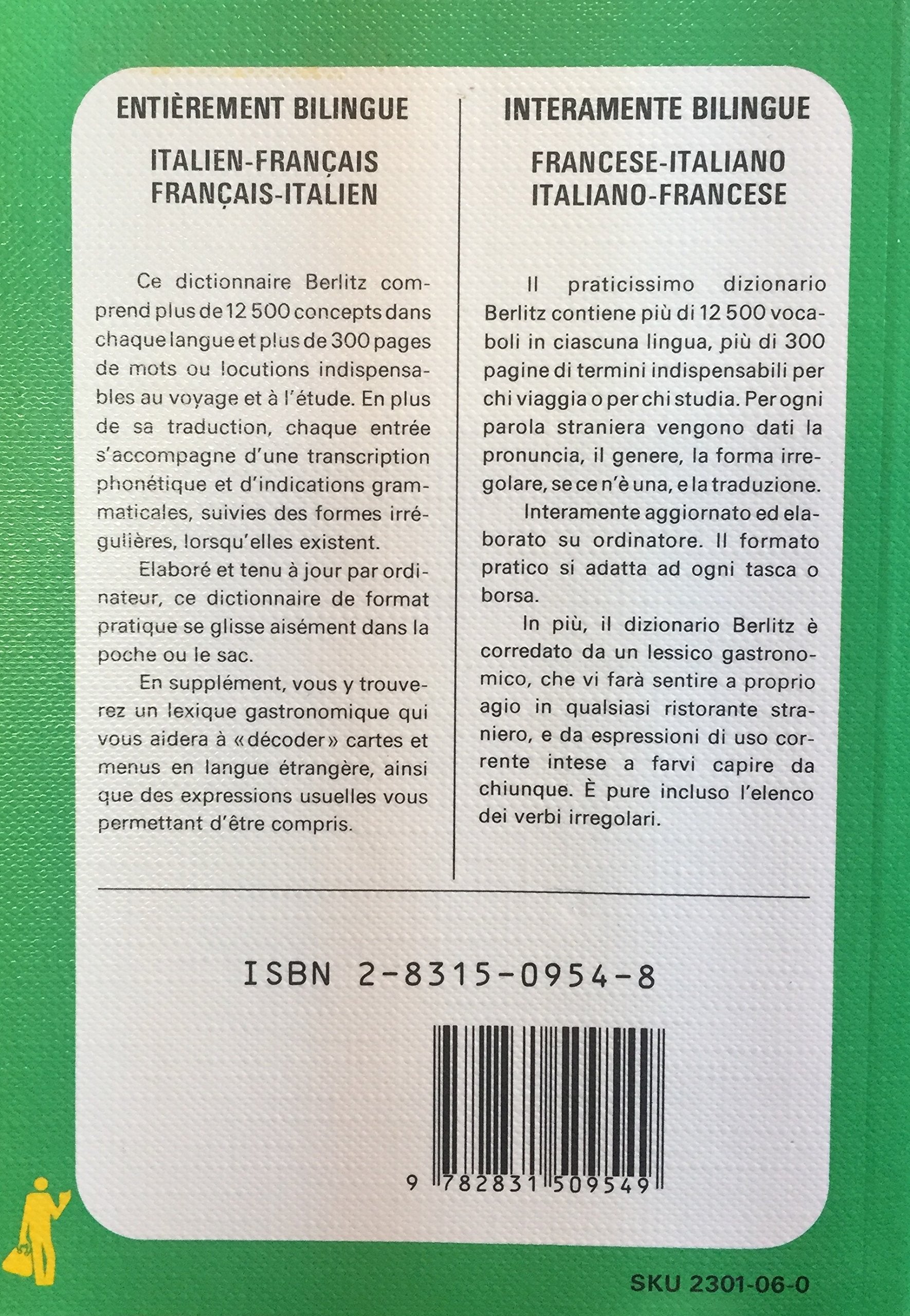 Dictionnaire italienn-français francese-italiano (Berlitz)