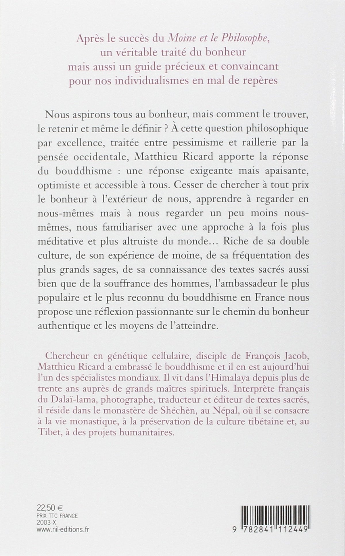 Plaidoyer pour le bonheur (Matthieu Ricard)