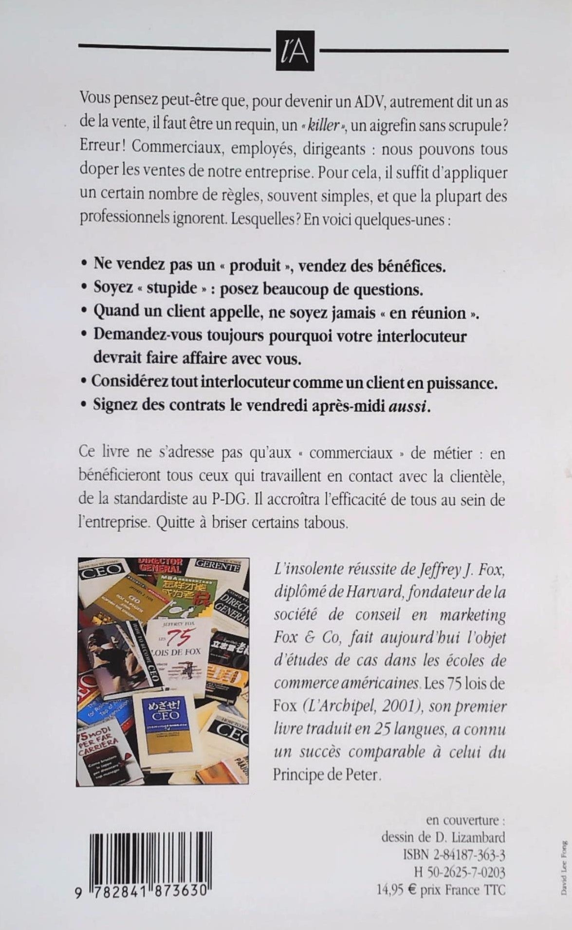 Les 50 principes des ADV : Comment devenir un As De la Vente (Jeffrey Fox)