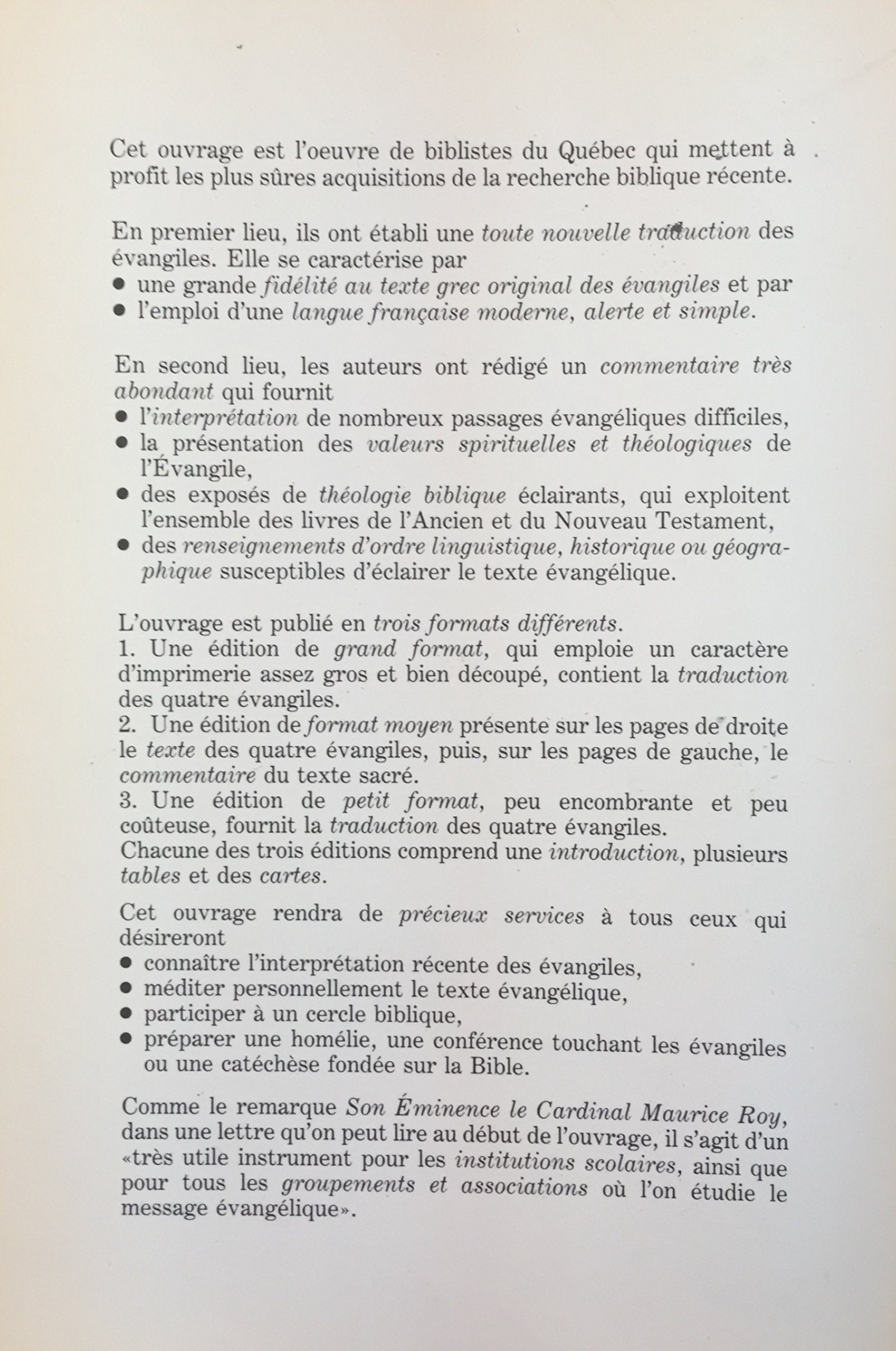 Les Évangiles : traduction française faites sur les textes originaux