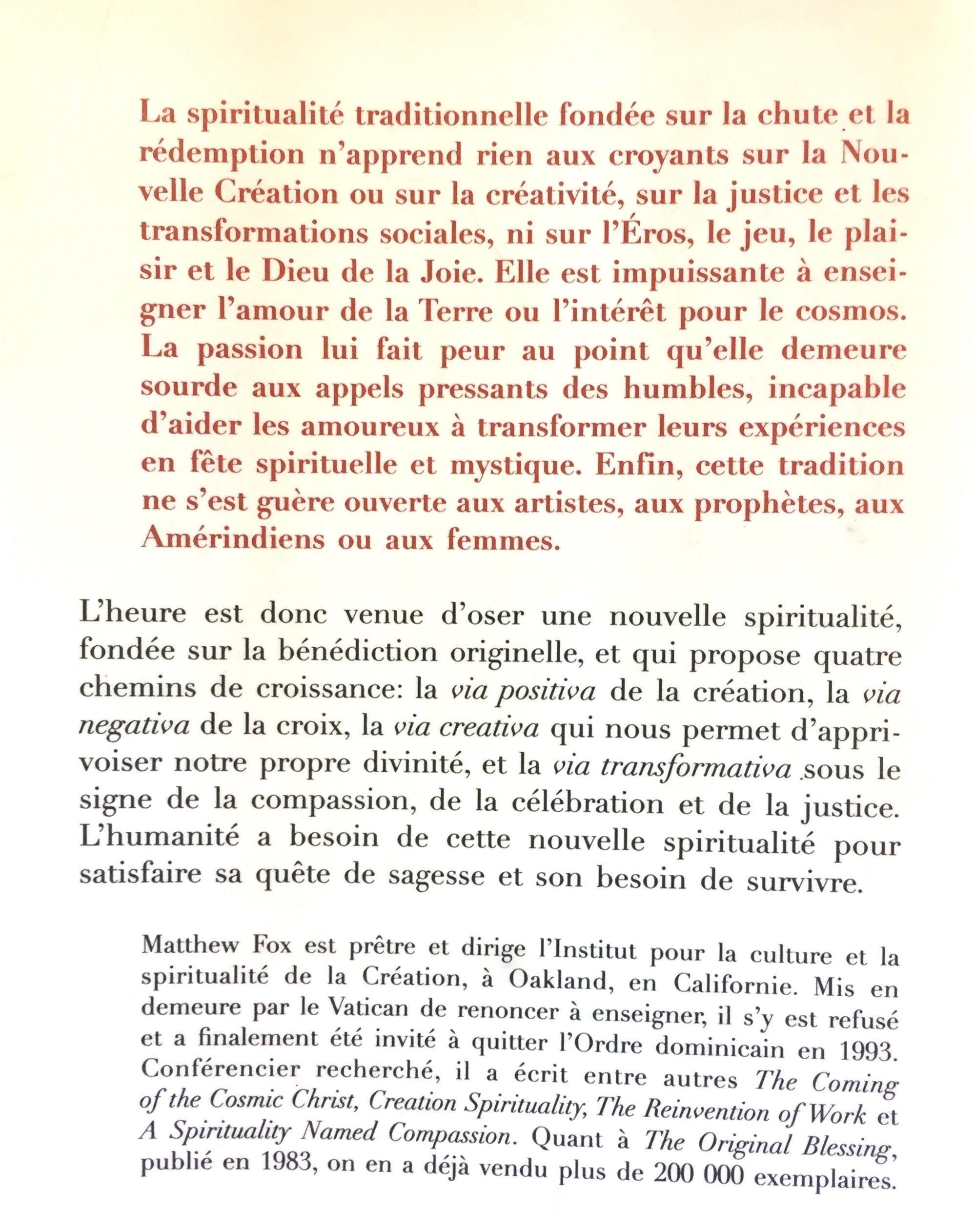 La grâce originelle (Matthew Fox)