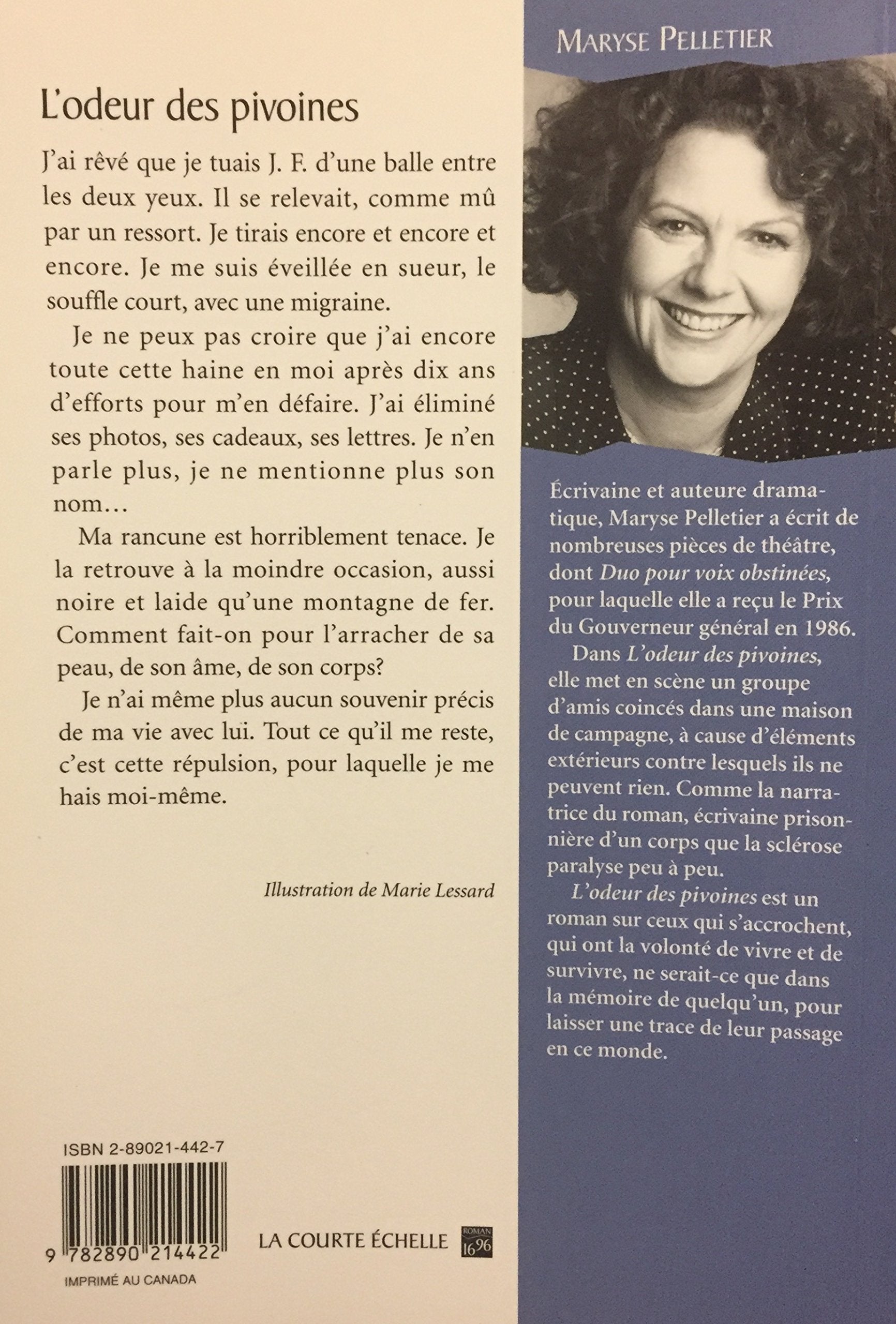 Roman (16-96) : L'odeur des pivoines (Maryse Pelletier)